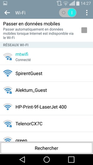 Vous êtes maintenant connecté au réseau Wi-Fi