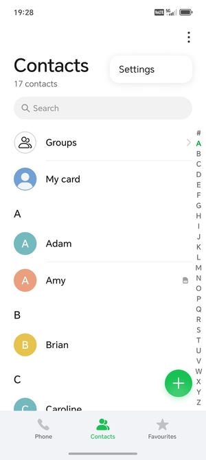 Select Settings