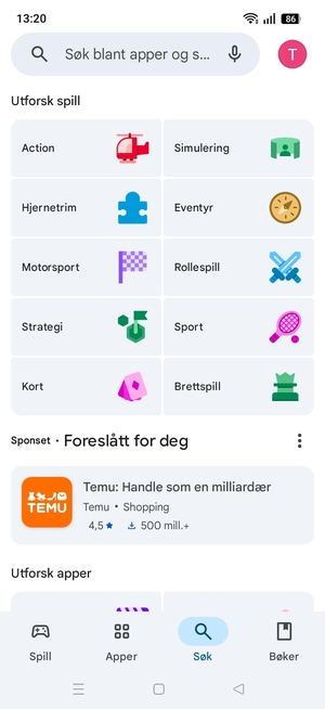 Velg søkefelt