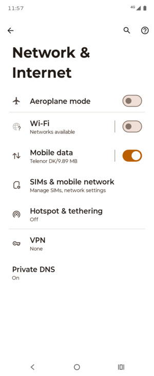 Select SIMs & mobile network
