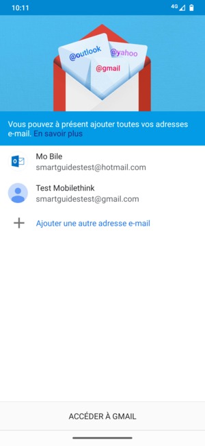 Sélectionnez ACCÉDER À GMAIL