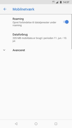 Slå Roaming til eller fra