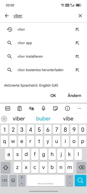 Geben Sie den Namen der App ein und wählen Sie Suchen