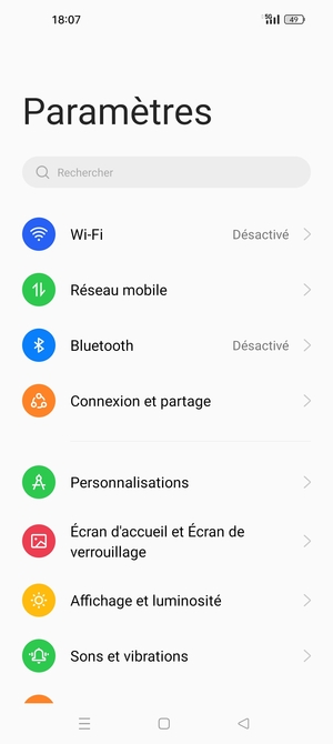 Sélectionnez Réseau mobile