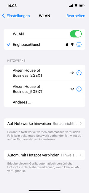 Sie sind nun mit dem WLAN-Netzwerk verbunden