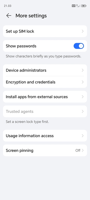 Select Set up SIM lock