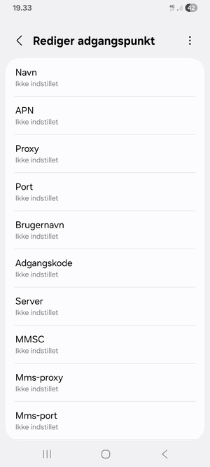 Indtast internet-oplysninger