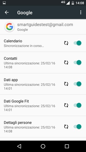 Le tue informazioni verranno sincronizzate