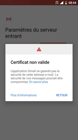 Sélectionnez RETOUR