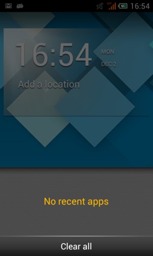 Select Clear all to close all running apps