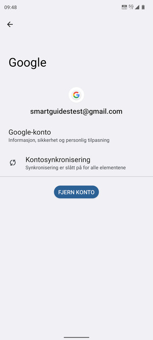 Velg Kontosynkronisering