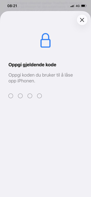 Skriv inn ditt gamle passord