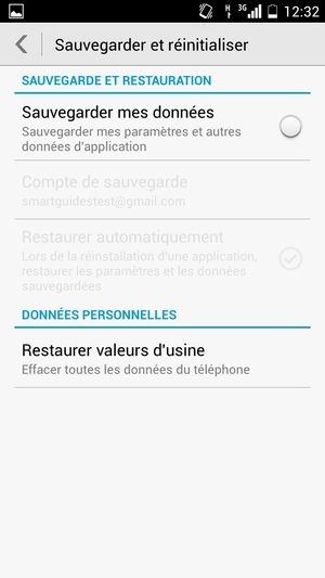 Cochez la case Sauvegarder mes données