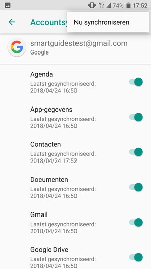 Selecteer Nu synchroniseren