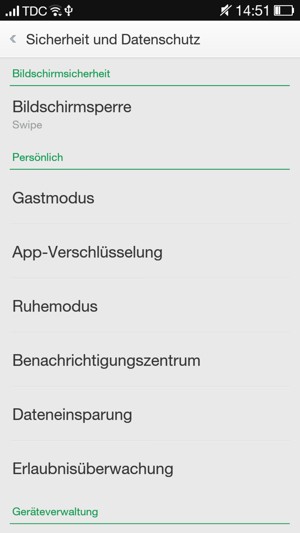 Wählen Sie Bildschirmsperre