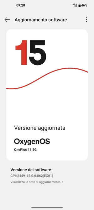 Se il tuo telefono è aggiornato, vedrai la seguente schermata