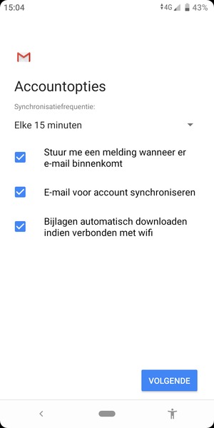 Selecteer VOLGENDE