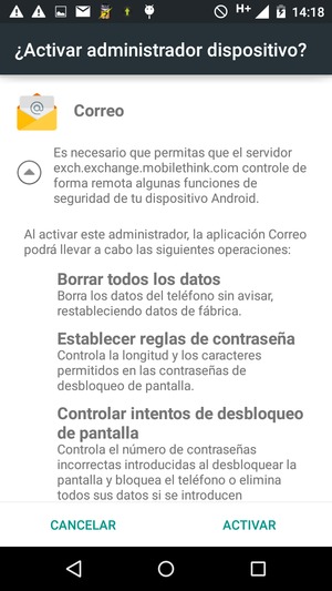 Seleccione ACTIVAR
