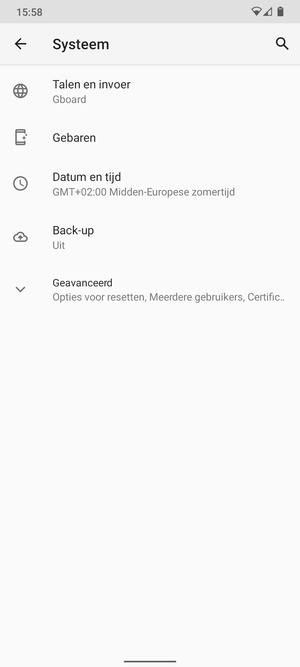Selecteer Back-up