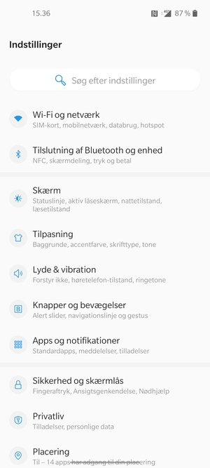 Vælg Wi-Fi og netværk