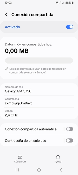 El teléfono ha sido configurado para su uso como módem