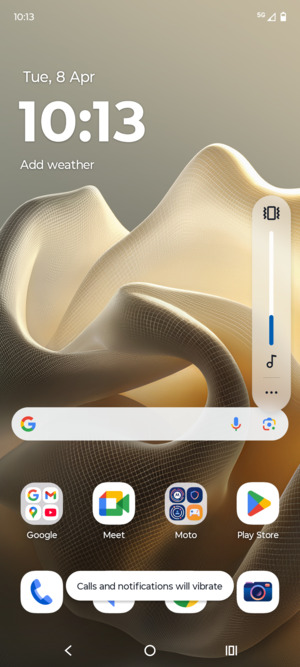 Select Vibration to change to silent mode