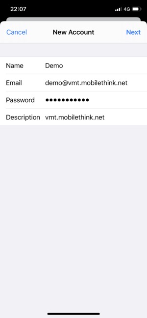 Enter the required information and select Next