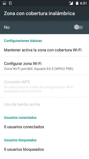 Seleccione Configurar zona Wi-Fi