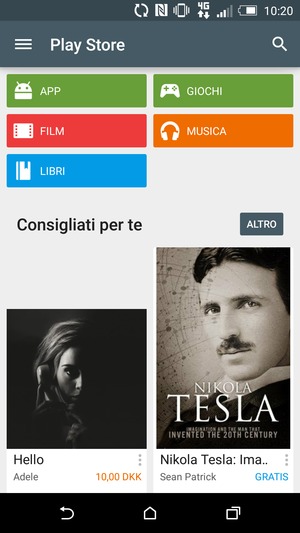 Seleziona il tasto Cerca