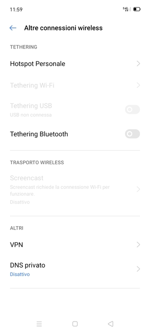 Seleziona Hotspot Personale