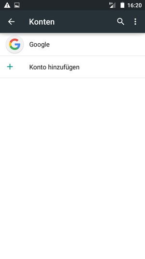 Wählen Sie Google
