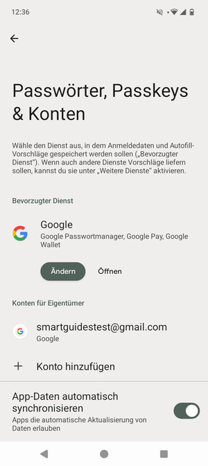Wählen Sie Ihr Google Konto