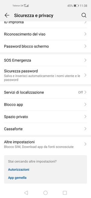 Scorri e seleziona Altre impostazioni