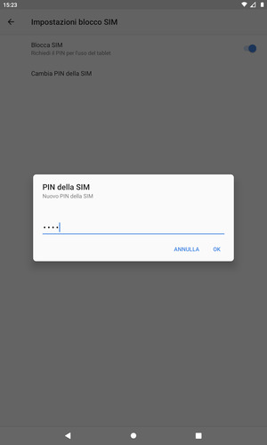 Inserisci Nuovo PIN della SIM e seleziona OK