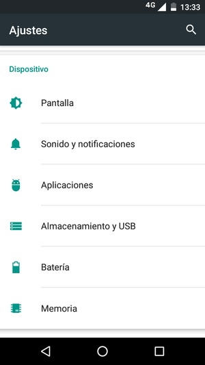 Desplácese y seleccione Batería