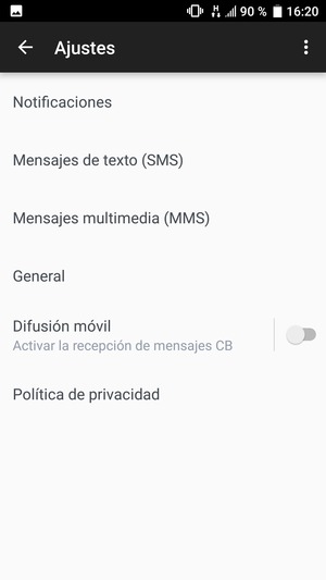 Seleccione Mensajes de texto (SMS)