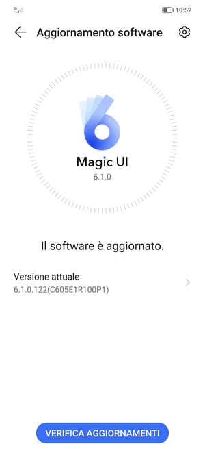 Se il tuo telefono è aggiornato, vedrai la seguente schermata