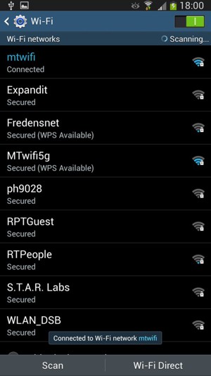 You are now connected to the Wi-Fi network