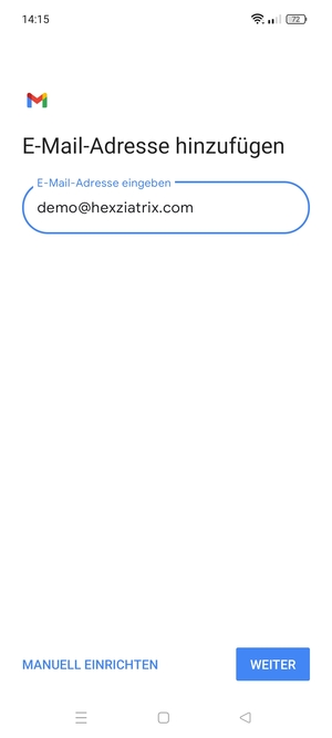 Geben Sie Ihre E-Mail-Adresse ein und wählen Sie WEITER