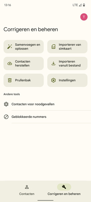 Selecteer Importeren van simkaart