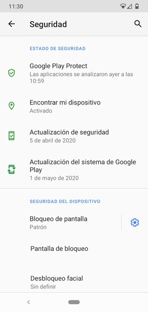 El teléfono ha sido asegurado con un bloqueo de pantalla