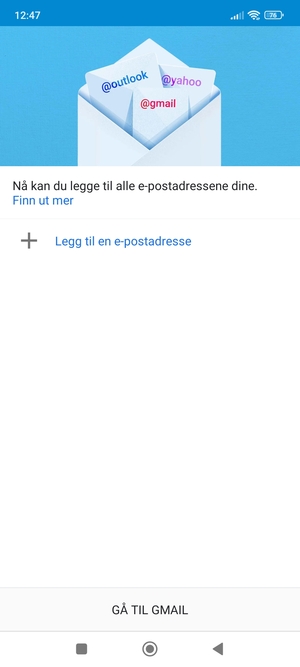 Velg Legg til en e-postadresse