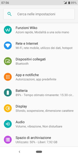 Seleziona Rete e Internet