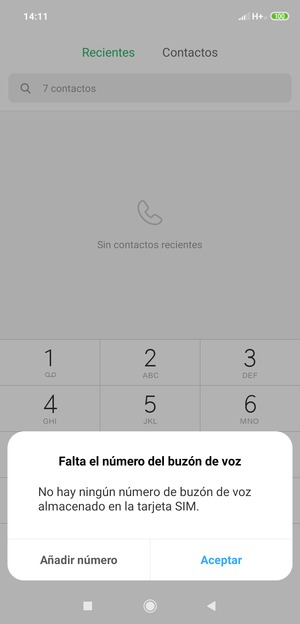 Si el correo de voz no está configurado, seleccione Añadir número
