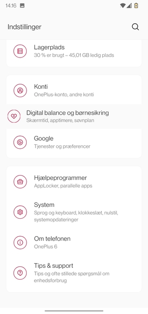 Scroll til og vælg System