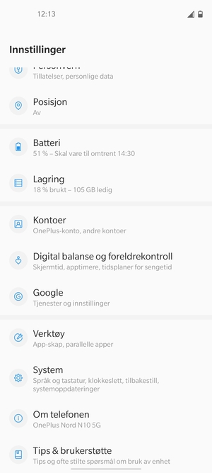 Bla til og velg System