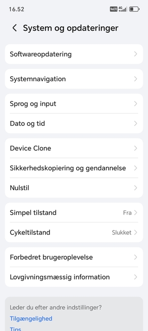 Vælg Sikkerhedskopiering og gendannelse