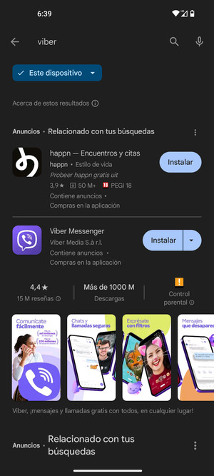 Seleccione la aplicación