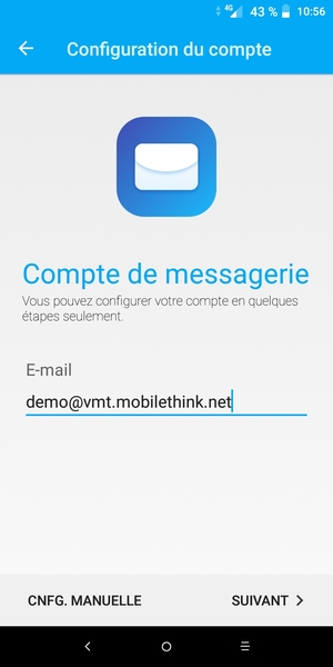 Saisissez votre adresse e-mail et sélectionnez SUIVANT