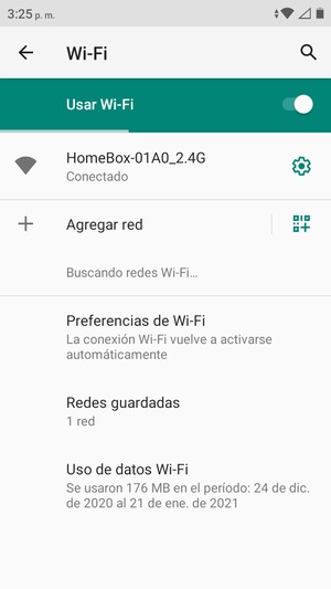 Ahora está conectado a la red Wi-Fi